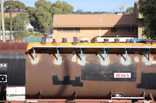 140409 IMG 1964
West Kalgoorlie, NTBF 6122 fuel tank waggon detail image, built by Comeng NSW 1975 as an SCA type bitumen tank waggon for Shell Bitumen NSW as SCA 273. Peter Donaghy image.
Keywords: Peter-D-Image;NTBF-type;NTBF6122;Comeng-NSW;SCA-type;SCA273;