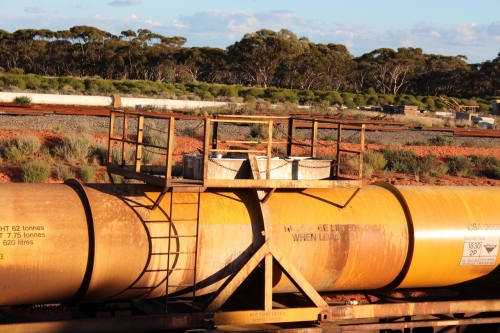 140413 IMG 1952
CSA sulphuric acid tank, original style loading platform on CSA 0007 tank, detail shot. CSA 0007 was built by Acid Plant Management Services, WA in 2015. Peter Donaghy image.
Keywords: Peter-D-Image;CSA-type;AQHY-type;CSA0007;
