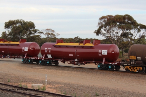 141028 IMG 3271
West Kalgoorlie, NTAY type fuel tank waggon NTAY 5455 with 62,000 litre capacity for BP. Refurbished by Gemco WA in June 2014 from ex Mobil Oil NTAF type tank waggon NTAF 5455. In BP Oil ownership. I think this is an Indeng Qld built NTAF 455 the final of seven such tanks built for Mobil of NSW in 1981. Peter Donaghy image.
Keywords: Peter-D-Image;NTAY-type;NTAY5455;NTAF-type;Indeng-Qld;NTAF455;