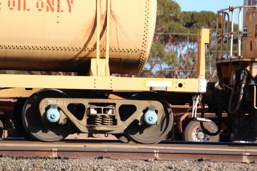 150326 IMG 4334
West Kalgoorlie, AZAY type waste oil waggon AZAY 23439, detail image, this waggon usually operates between Merredin Loco and Forrestfield, not normally seen here in the Goldfields. Peter Donaghy image.
Keywords: Peter-D-Image;AZAY-type;AZAY23439;