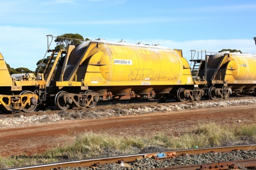 160523 2786
Parkeston, APNY 31154, one of twelve built by WAGR Midland Workshops in 1974 as WNA type pneumatic discharge nickel concentrate waggon, WAGR built and owned copies of the AE Goodwin built WN waggons for WMC.
Keywords: APNY-type;APNY31154;WAGR-Midland-WS;WNA-type;