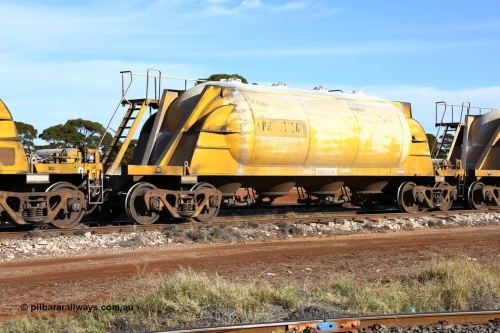 160523 2790
Parkeston, APNY 31156, one of twelve built by WAGR Midland Workshops in 1974 as WNA type pneumatic discharge nickel concentrate waggon, WAGR built and owned copies of the AE Goodwin built WN waggons for WMC.
Keywords: APNY-type;APNY31156;WAGR-Midland-WS;WNA-type;