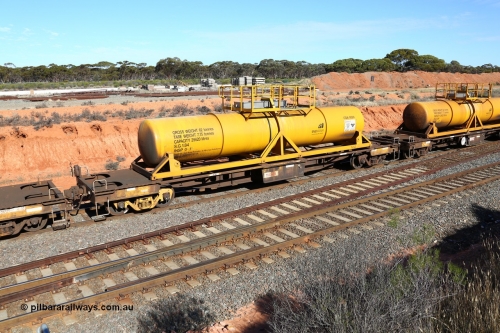 160523 3331
West Kalgoorlie, AQHY 30055 with CSA 0090, originally built by the WAGR Midland Workshops in 1964/66 as a WF type flat waggon, then in 1997, following several recodes and modifications, was one of seventy five waggons converted to the WQH to carry CSA sulphuric acid tanks between Hampton/Kalgoorlie and Perth. CSA 0090 was built by VCare Engineering, India for Access Petrotec & Mining Solutions in 2015.
Keywords: AQHY-type;AQHY30055;WAGR-Midland-WS;WF-type;WFW-type;WFDY-type;WFDF-type;RFDF-type;WQH-type;