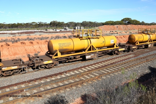 160523 3335
West Kalgoorlie, AQHY 30062 with CSA 0123, originally built by the WAGR Midland Workshops in 1964/66 as a WF type flat waggon, then in 1997, following several recodes and modifications, was one of seventy five waggons converted to the WQH to carry CSA sulphuric acid tanks between Hampton/Kalgoorlie and Perth. CSA 0123 was built by VCare Engineering, India for Access Petrotec & Mining Solutions in 2015.
Keywords: AQHY-type;AQHY30062;WAGR-Midland-WS;WF-type;WFDY-type;WFDF-type;RFDF-type;WQH-type;