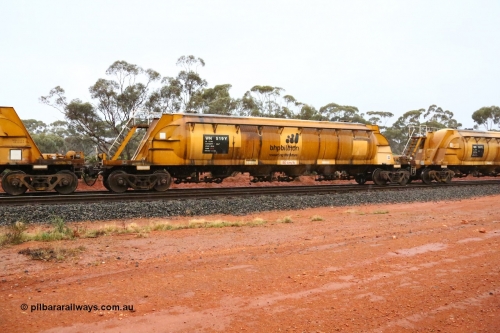 160524 4364
Binduli, nickel concentrate train 3438, WN type pneumatic discharge nickel concentrate waggon WN 519, one of thirty built by AE Goodwin NSW as WN type in 1970 for WMC.
Keywords: WN-type;WN519;AE-Goodwin;