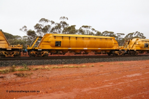 160524 4369
Binduli, nickel concentrate train 3438, WN type pneumatic discharge nickel concentrate waggon WN 504, one of thirty built by AE Goodwin NSW as WN type in 1970 for WMC.
Keywords: WN-type;WN504;AE-Goodwin;