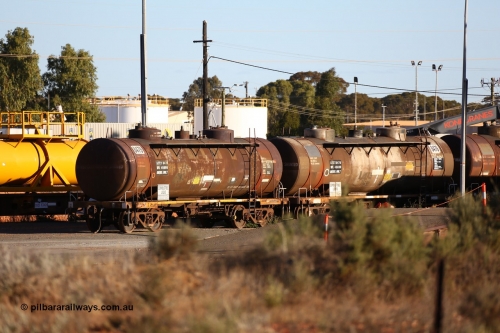 160601 10083
West Kalgoorlie, diesel fuel tankers ATCY 8479 and 8476, built by Perry Engineering SA for Shell for use by South Australian Railways on broad gauge as Ts type, recoded to ATSL, original capacity of 48800 litres, current diesel capacity it 45000 litres.
Keywords: ATCY-type;ATCY8479;ATCY8476;Perry-Engineering-SA;Ts-type;ATSL-type;