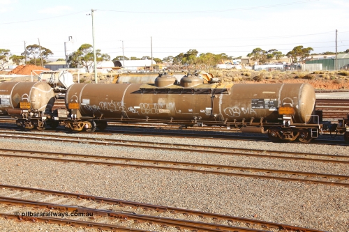 190108 1300
West Kalgoorlie, ATDY type fuel tanker ATDY 502, originally built by Tulloch Ltd NSW 1969 for Mobil as WJD type, to BP in 1985, 92.87 kL capacity. Gemco refurbished 8-15, safe fill 77,000 litres.
Keywords: ATDY-type;ATDY502;Tulloch-Ltd-NSW;WJD-type;