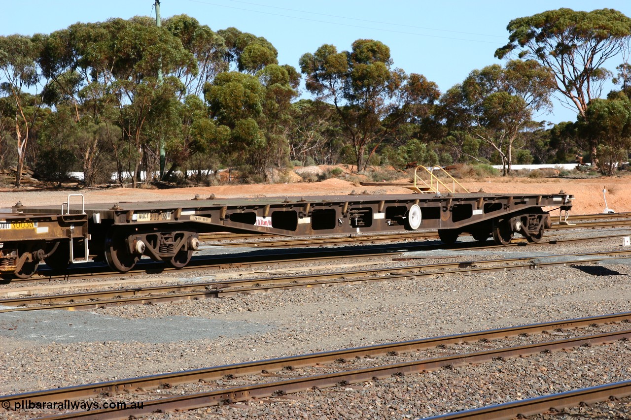 060528 4420
West Kalgoorlie, AQCY 30308 here in barrier waggon service on an acid consist, originally built by Tomlinson Steel in 1970 as one of 161 units built as WFX type container waggon. Re-coded to WQCX in 1980 then WQTY in 1996.
Keywords: AQCY-type;AQCY30308;Tomlinson-Steel-WA;WFX-type;WQCX-type;WQTY