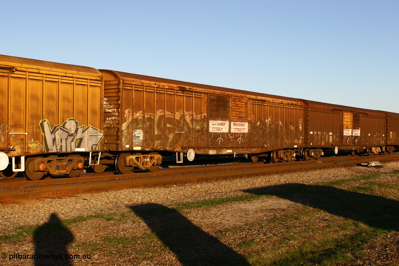 060603 5275
Midland, ABAY 30911 covered goods waggon originally built by Mechanical Handling Ltd SA as part of a third batch of one hundred and thirty five WVX type covered vans, recoded to WBAX in 1979 then to WBNX in 1985 and 1995 to RBPX.
Keywords: ABAY-type;ABAY30911;Mechanical-Handling-Ltd-SA;WVX-type;WBAX-type;