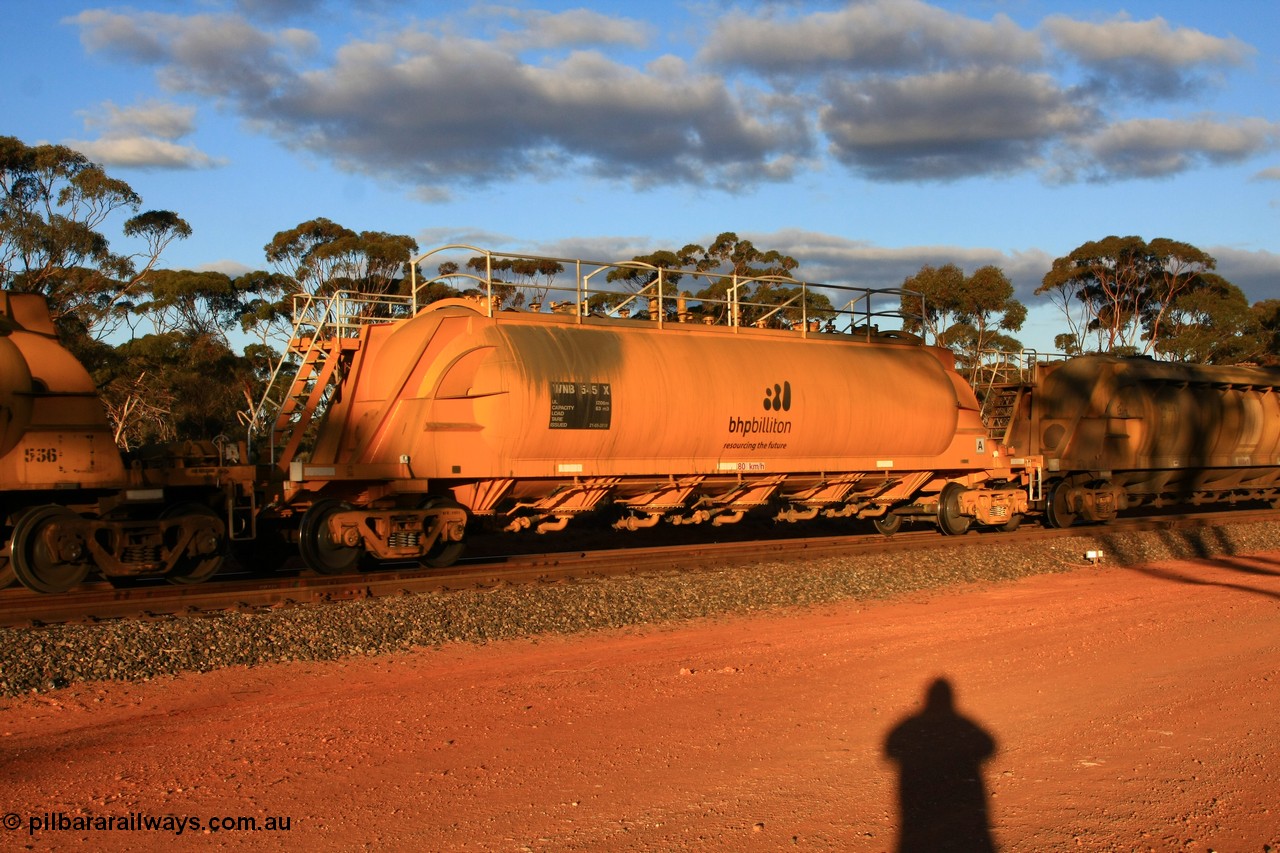 100731 3200
Binduli, WNB 545, pneumatic discharge nickel concentrate waggon, one of six built by Bluebird Rail Services SA in 2010 for BHP Billiton.
Keywords: WNB-type;WNB545;Bluebird-Rail-Operations-SA;