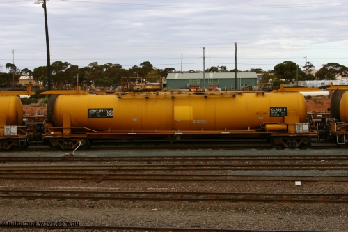 070526 9056
West Kalgoorlie, ATBY 14585 built by Westrail Midland Workshops in 1976 part of a batch of eight JPA type petrol tank waggons, recoded to JPAA in 1985, then WJPA when converted to SG.
Keywords: ATBY-type;ATBY14585;Westrail-Midland-WS;JPA-type;JPAA-type;WJPA-type;