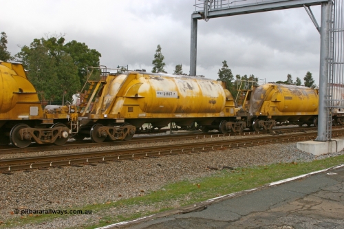 070608 0096
Midland, APNY 31167, one of two built by Westrail Midland Workshops in 1979 as WNA type pneumatic discharge nickel concentrate waggon, WAGR built and owned copies of the AE Goodwin built WN waggons for WMC.
Keywords: APNY-type;APNY31167;Westrail-Midland-WS;WNA-type;