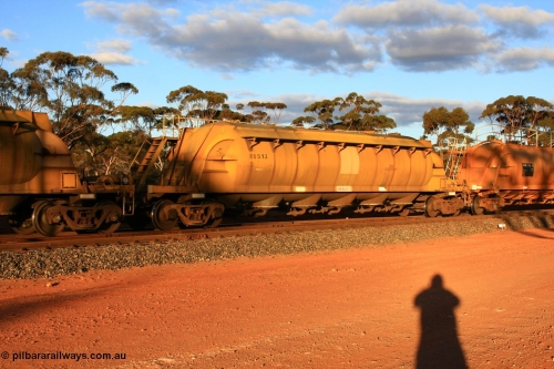 100731 3208
Binduli, WN 513, pneumatic discharge nickel concentrate waggon, one of thirty built by AE Goodwin NSW as WN type in 1970 for WMC.
Keywords: WN-type;WN513;AE-Goodwin;