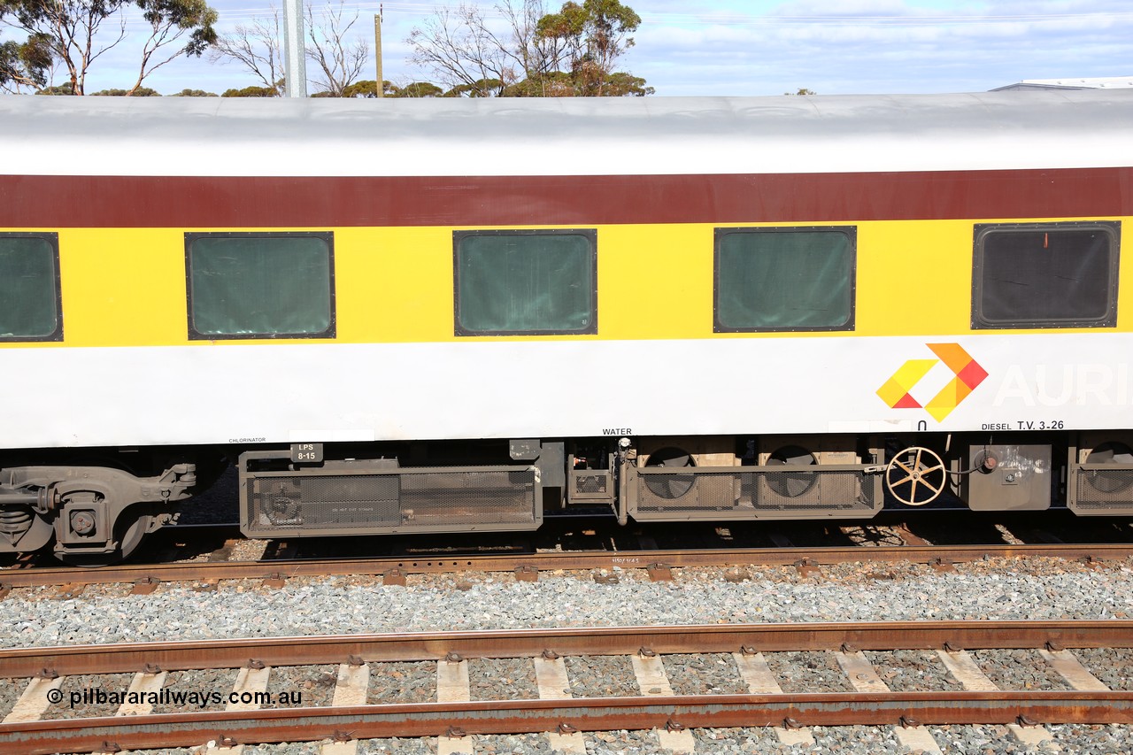160525 4957
West Kalgoorlie, Aurizon intermodal train 2MP1, crew accommodation coach QCBY 10, started life as Victorian Railways Newport Workshops 1952 build as AS class no. 15, first class air conditioned corridor car, then AS 210, BS 210 and BS 10. Sold to West Coast Railway, then RTS / Gemco and finally to Aurizon.
Keywords: QCBY-type;QCBY10;Victorian-Railways-Newport-WS;AS15;AS210;BS210;BS10;AS-type;BS-type;