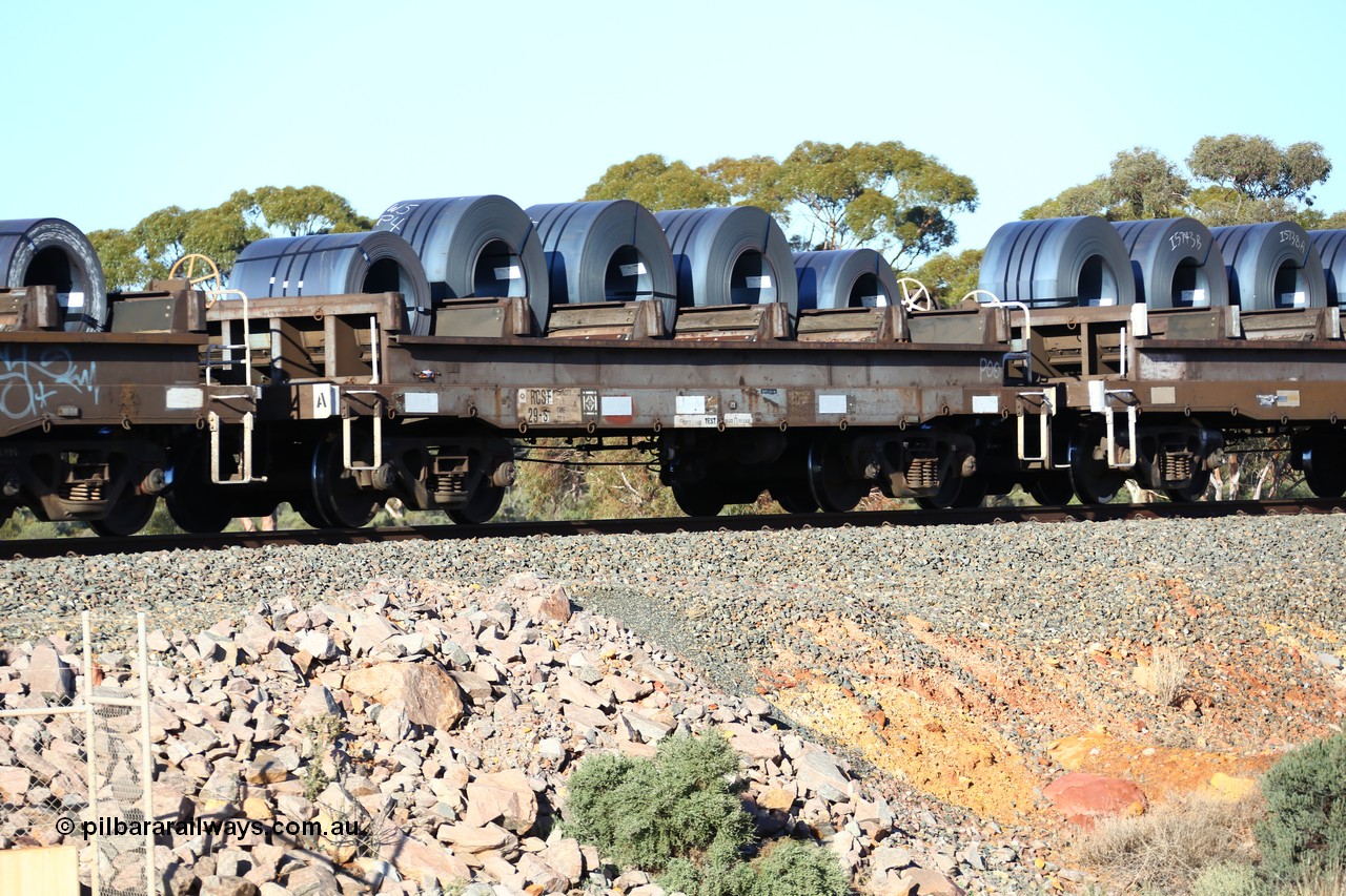 160522 2071
Binduli, 5MP2 steel train, RCSF 29 loaded with coils, former VR-V/Line CSX - VCSX coil steel waggon built by Victorian Railways Newport Workshops in 1966-67, ex R class tender.
Keywords: RCSF-type;RCSF29;Victorian-Railways-Newport-WS;CSX-type;VCSX-type;