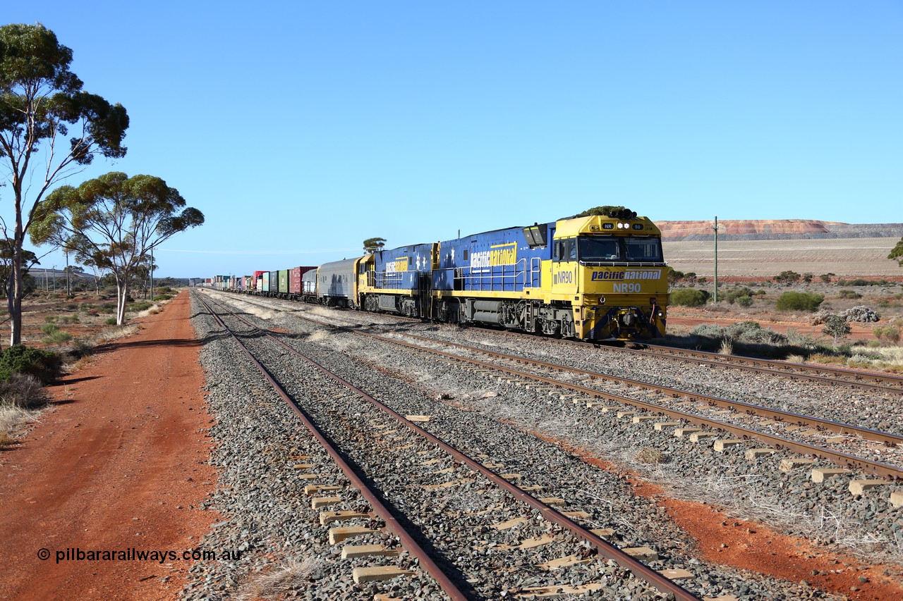 160522 2083
Parkeston, 6MP4 intermodal train arrives on the mainline behind a pair of Goninan built GE model Cv40-9i NR class units NR 90 serial 7250-05/97-293 and NR 101 serial 7250-07/97-303.
Keywords: NR-class;NR90;Goninan;GE;Cv40-9i;7250-05/97-293;NR101;7250-07/97-303;