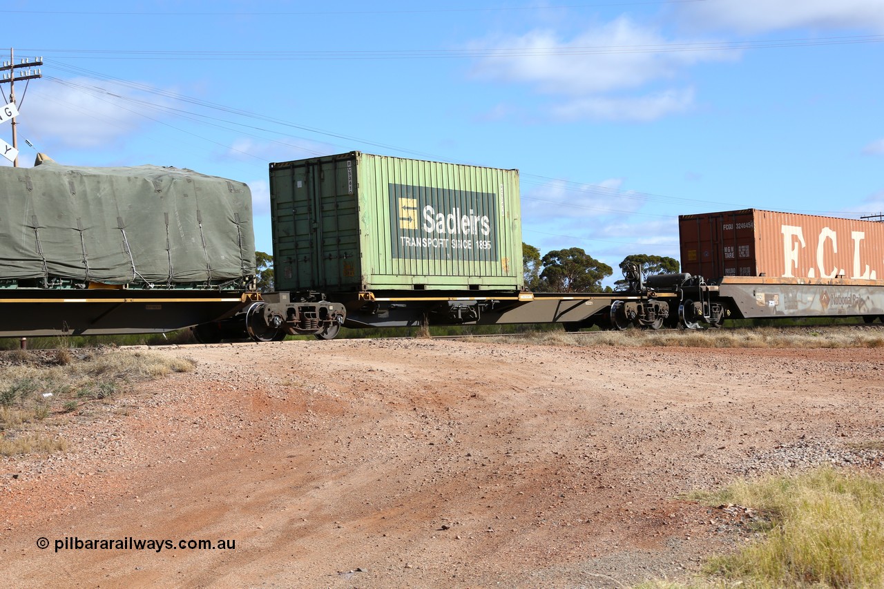 160522 2343
Parkeston, 7MP7 priority service train, platform 1 of 5-pack articulated skel waggon set, Qiqihar Rollingstock Works China built RRQY 5816, Sadleirs 20' box RCS 3410.
Keywords: RRQY-type;RRQY8516;Qiqihar-Rollingstock-Works-China;