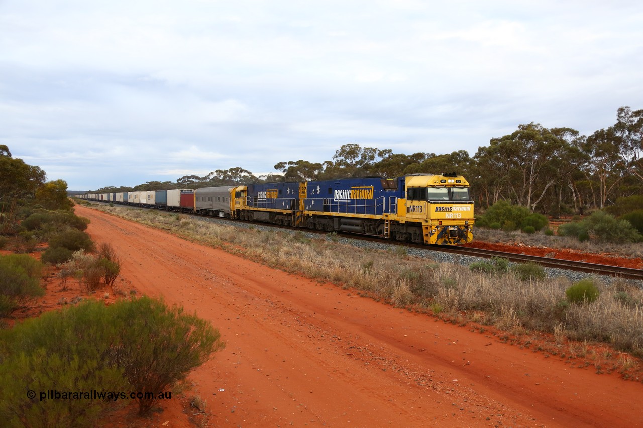 160524 3625
Binduli, Sydney bound 2PS7 priority service train races along past the 643 km behind Goninan built GE model Cv40-9i NR class unit NR 113 serial 7250-09/97-312, originally built for National Rail now in current owner Pacific National livery.
Keywords: NR-class;NR113;Goninan;GE;Cv40-9i;7250-09/97-312;