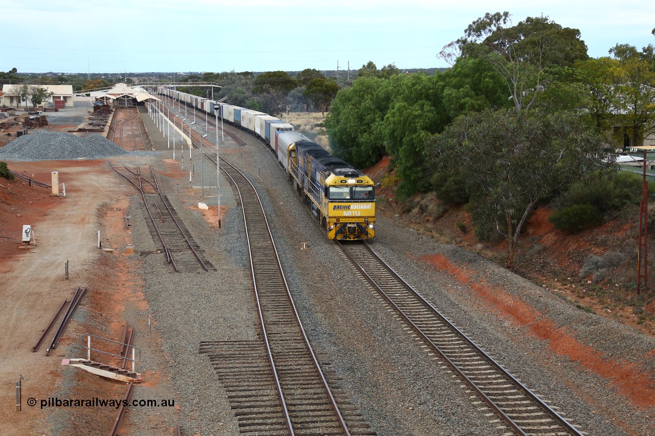 160524 3633
Kalgoorlie, priority service 2PS7 sneaks past the station behind Goninan built GE model Cv40-9i NR class unit NR 113 serial 7250-09/97-312, originally built for National Rail now in current owner Pacific National livery, the former dock remains with the track all but removed.
Keywords: NR-class;NR113;Goninan;GE;Cv40-9i;7250-09/97-312;