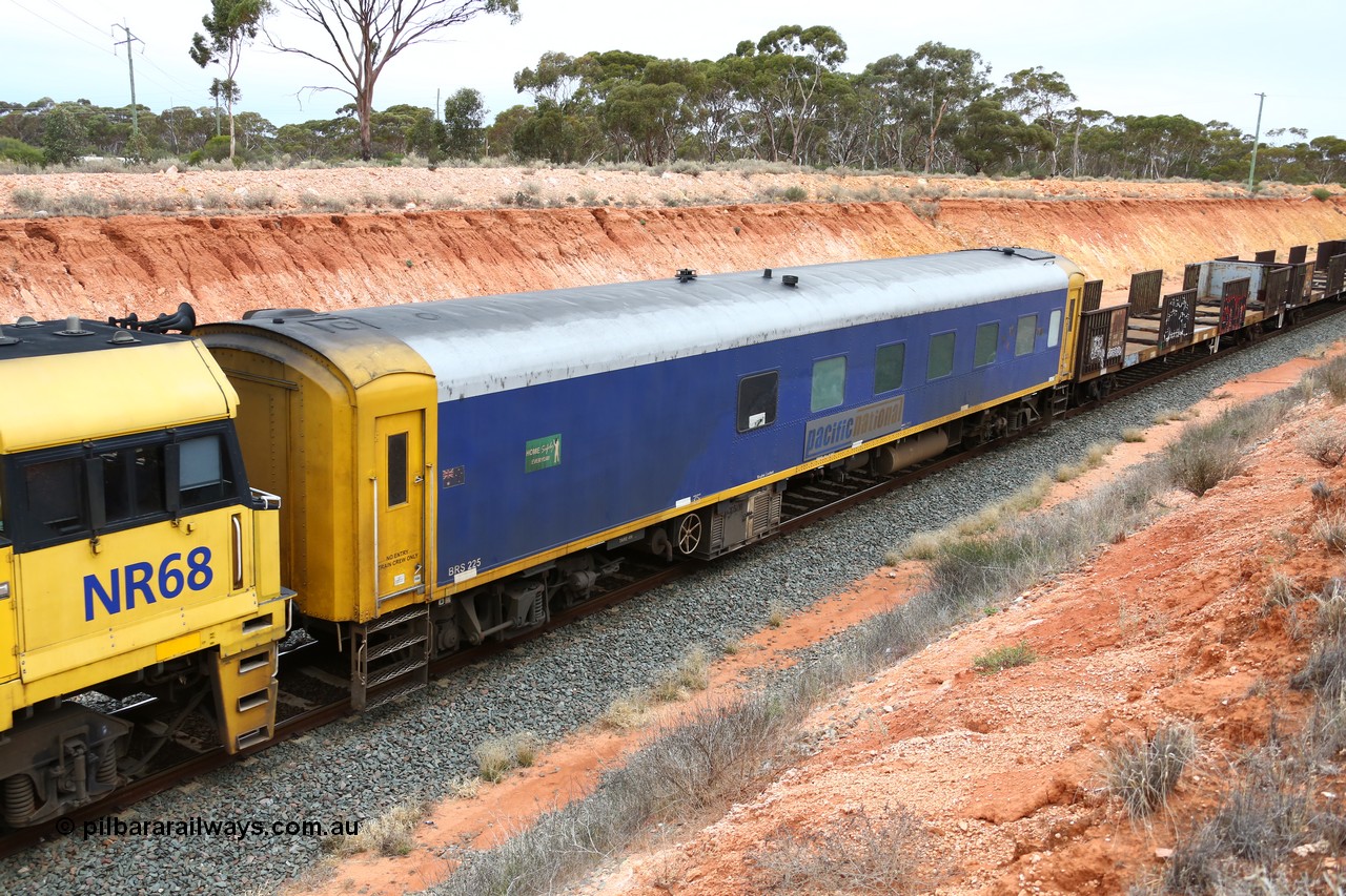 160524 4023
Binduli, steel train service 3PM4 crew accommodation coach BRS 225, was originally built by Victorian Railways Newport Workshops in 1937 as no. 9 2nd class coach for the broad gauge Spirit of Progress, coded BS 4 in 1939, to MRS 1 in 1977 and to BRS refreshment coach in 1983.
Keywords: BRS-class;BRS225;Victorian-Railways-Newport-WS;BS-class;BS4;