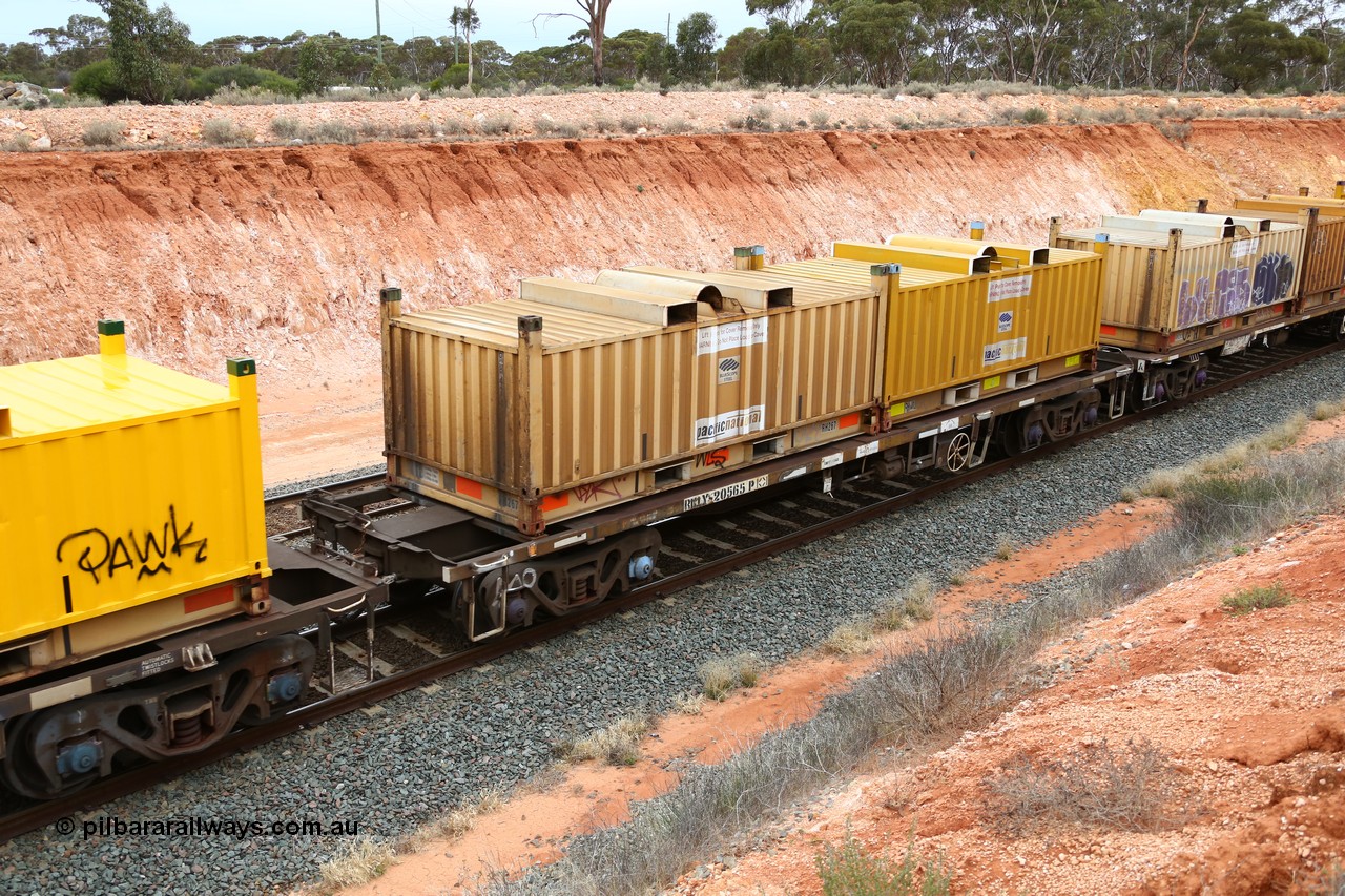 160524 4037
Binduli, Melbourne bound steel train service 3PM4, RKLY 20565 with two butter box containers RH267 and RH415, originally built by EPT NSW in 1977-78 as an BDY type open waggon before being heavily modified by ANI Engineering in 1998. Was also coded RKDY prior to 1998.
Keywords: RKLY-type;RKLY20565;EPT-NSW;BDY-type;NODY-type;