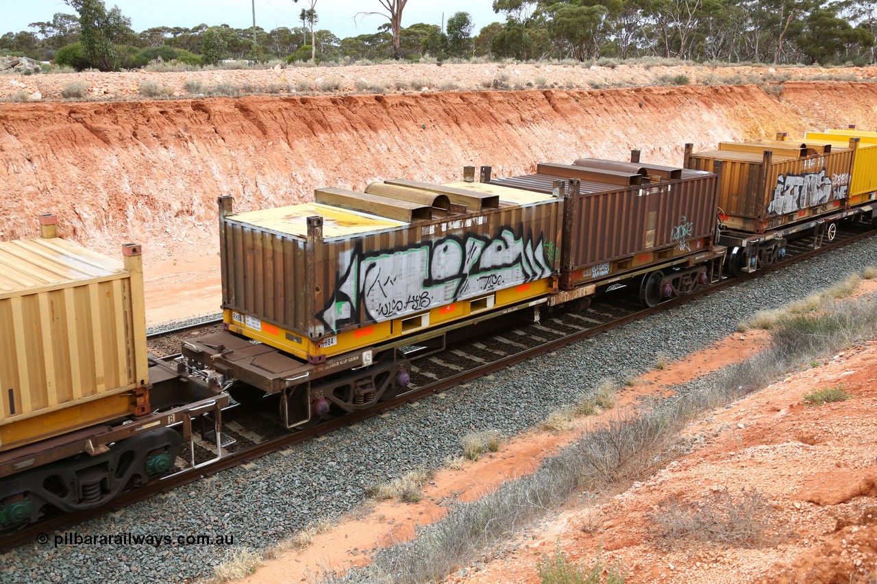 160524 4041
Binduli, Melbourne bound steel train service 3PM4, RKMY 327, originally an ELX waggon, heavily modified to cart butter boxes, possibly ex Victorian Railways ELX / VOBX waggon 1969-70 vintage.
Keywords: RKMY-type;RKMY327;ELX-type;VOBX-type;