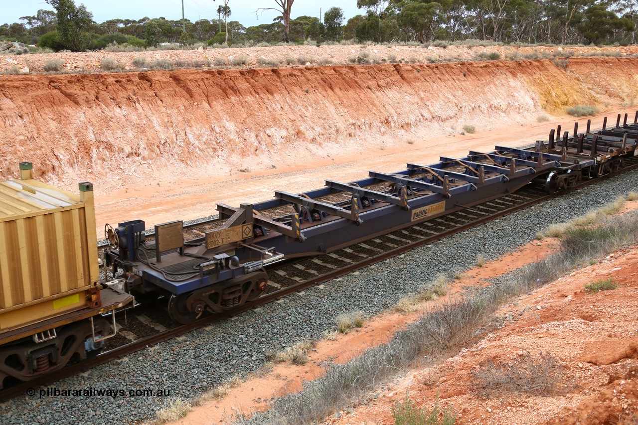 160524 4045
Binduli, Melbourne bound steel train service 3PM4, RKVY 8002, empty tilt bed plate steel waggon, one of five built by Goninan Bassendean WA in 2011.
Keywords: RKVY-type;RKVY8002;Goninan-WA;