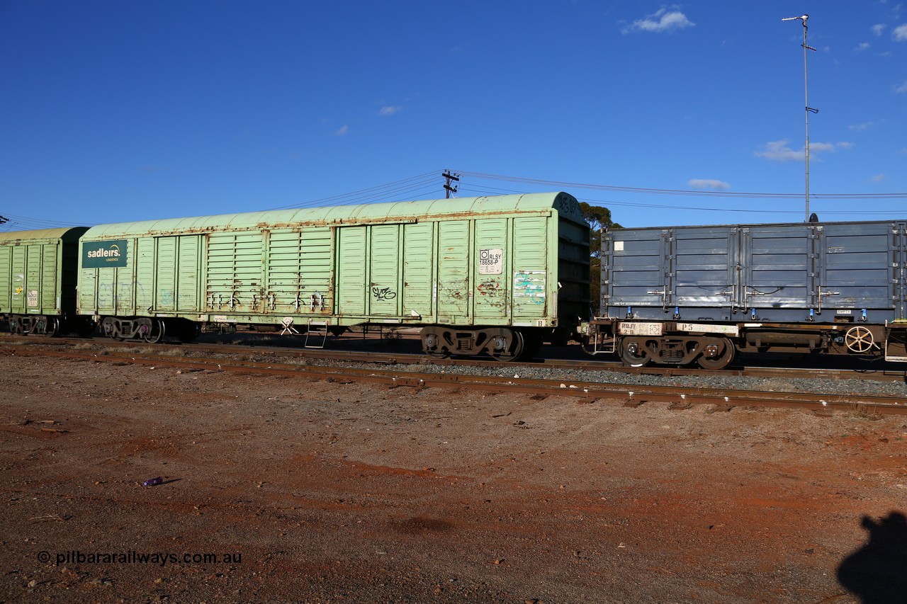 160528 8346
Parkeston, 5SP5 intermodal train, RLSY 18658 in Sadleirs traffic, recoded from RLUY. One of one hundred and fifty built by Comeng NSW as the KLY type louvre vans in 1975/76. Transferred to National Rail in 1994 and recoded from NLKY / NLUY.
Keywords: RLSY-type;RLSY18658;Comeng-NSW;KLY-type;NLKY-type;RLUY-type;