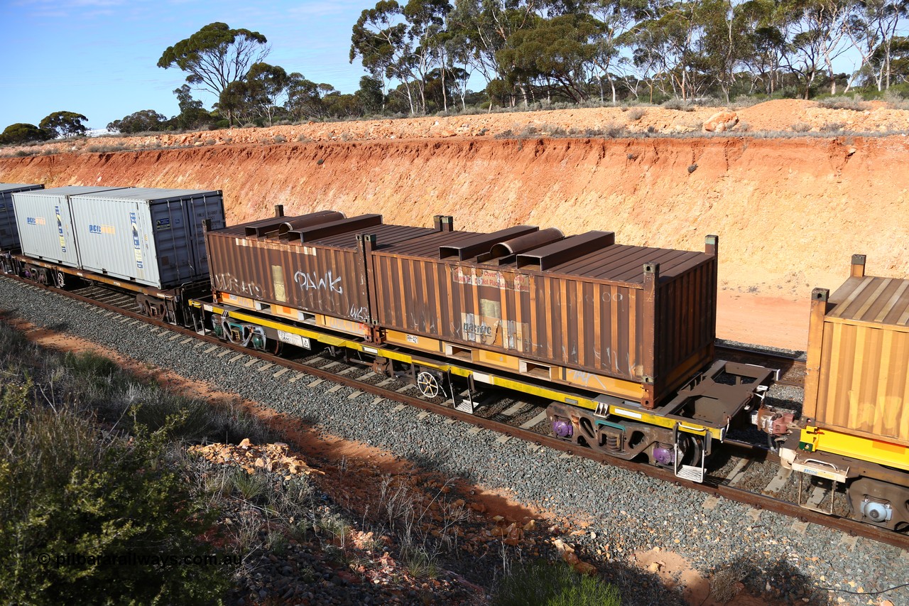 160531 9849
Binduli, 3PM4 steel train, NQTY 85118 loaded with two coil steel butter boxes RH 389 and RH 421. NQTY 85118 was originally built by EPT NSW as a BDY / NODY open waggon in a batch of six hundred such waggons. Converted to coil steel traffic and coded NCTY type with new 85118 number.
Keywords: NQTY-type;NQTY85118;EPT-NSW;BDY-type;NODY-type;NCTY-type;