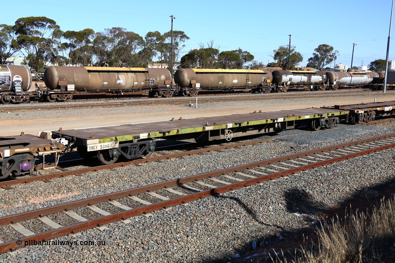 160531 9945
West Kalgoorlie, 3PM4 steel train, empty container waggon VQCY 539.
Keywords: VQCY-type;VQCY539;