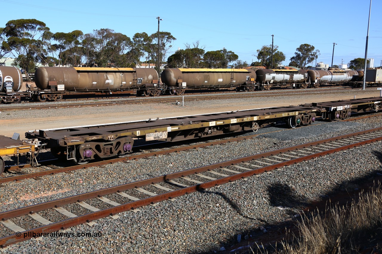 160531 9951
West Kalgoorlie, 3PM4 steel train, empty container waggon RQSY 14972.
Keywords: RQSY-type;RQSY14972;Tulloch-Ltd-NSW;OCY-type;