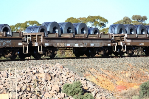 160522 2071
Binduli, 5MP2 steel train, RCSF 29 loaded with coils, former VR-V/Line CSX - VCSX coil steel waggon built by Victorian Railways Newport Workshops in 1966-67, ex R class tender.
Keywords: RCSF-type;RCSF29;Victorian-Railways-Newport-WS;CSX-type;VCSX-type;