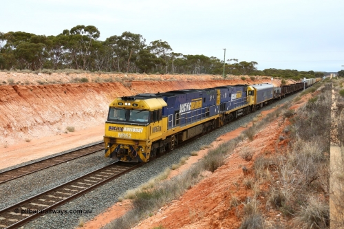 160524 4020
Binduli, Melbourne bound steel train service 3PM4 behind Goninan built GE model Cv40-9i NR class units NR 62 serial 7250-11/96-264 and NR 68 serial 7250-12/96-270.
Keywords: NR-class;NR62;Goninan;GE;Cv40-9i;7250-11/96-264;