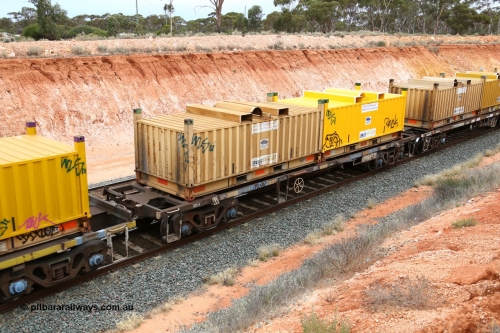 160524 4036
Binduli, Melbourne bound steel train service 3PM4, NQTY 20314 with two butter box containers RH527 and RH378, originally built by EPT NSW in 1979-81 as an BDY type open waggon before being heavily modified by ANI Engineering in 1998, was also coded NOJY and NKJY prior to 1998.
Keywords: NQTY-type;NQTY20314;EPT-NSW;BDY-type;NODY-type;