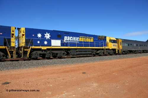 160528 8384
Binduli, intermodal train 6PM6, Goninan built GE model Cv40-9i NR class unit NR 30 serial 7250-05/97-232, originally built for National Rail now in current owner Pacific National livery.
Keywords: NR-class;NR30;Goninan;GE;Cv40-9i;7250-05/97-232;