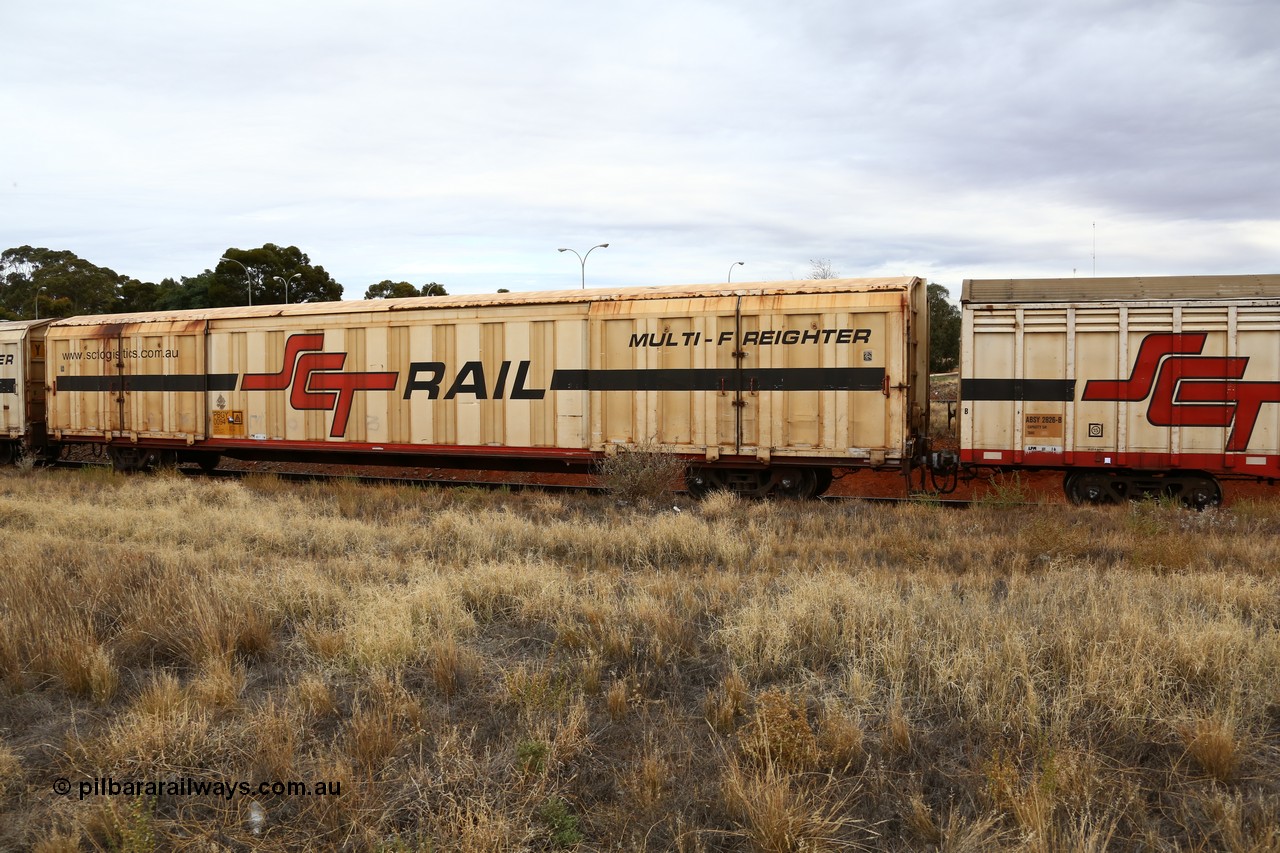 160524 3682
Kalgoorlie, SCT train 2PM9 operating from Perth to Melbourne, PBGY type covered van PBGY 0094 Multi-Freighter, one of eighty units built by Gemco WA.
Keywords: PBGY-type;PBGY0094;Gemco-WA;