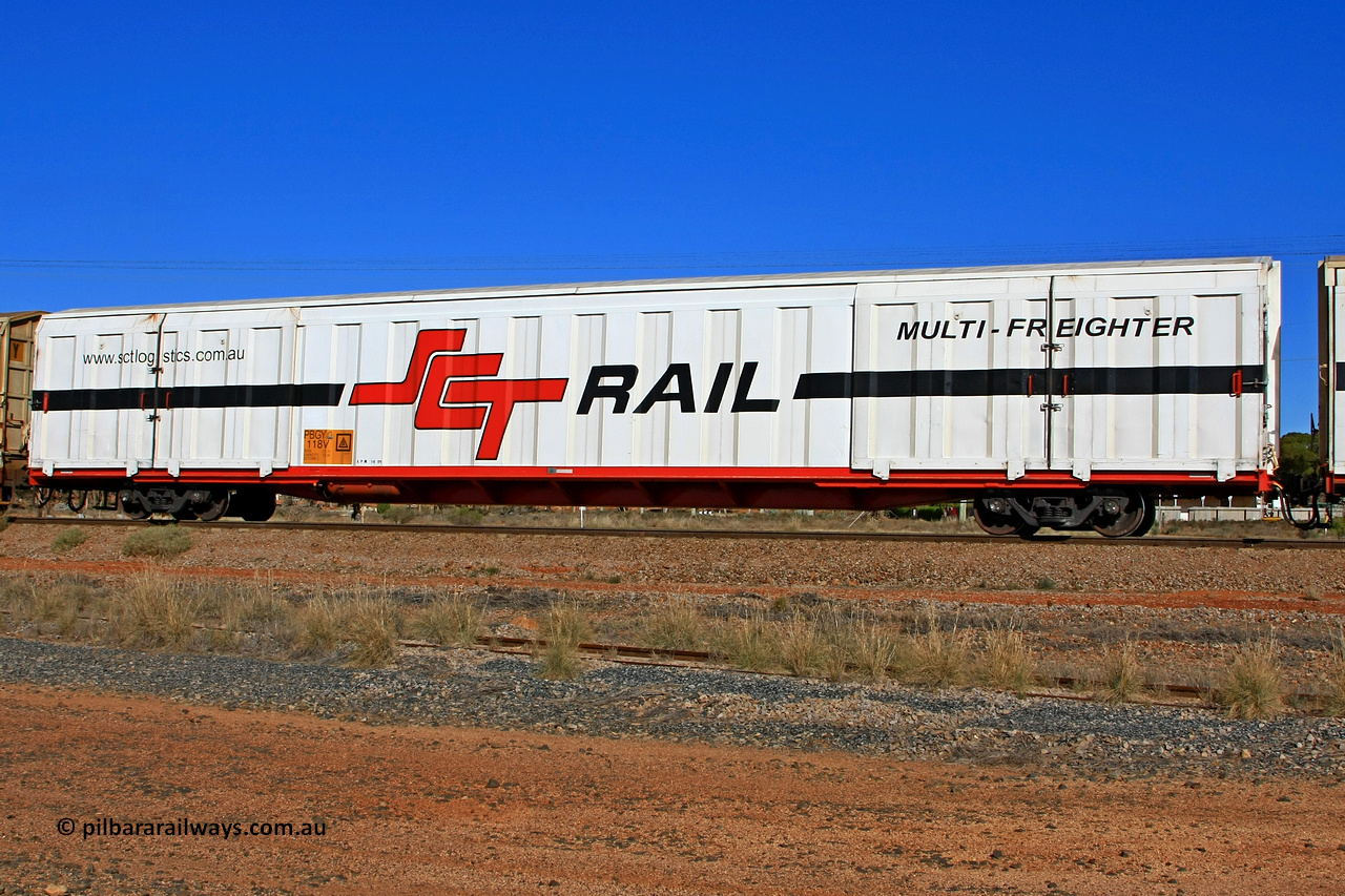 100603 9020
Parkeston, SCT train 3MP9, PBGY type covered van PBGY 0118 Multi-Freighter, one of eighty units built by Gemco WA in 2008.
Keywords: PBGY-type;PBGY0118;Gemco-WA;