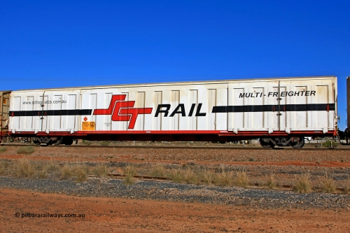 100603 8991
Parkeston, SCT train 3MP9, PBGY type covered van PBGY 0113 Multi-Freighter, one of eighty units built by Gemco WA in 2008, with Independent Brake signage.
Keywords: PBGY-type;PBGY0113;Gemco-WA;