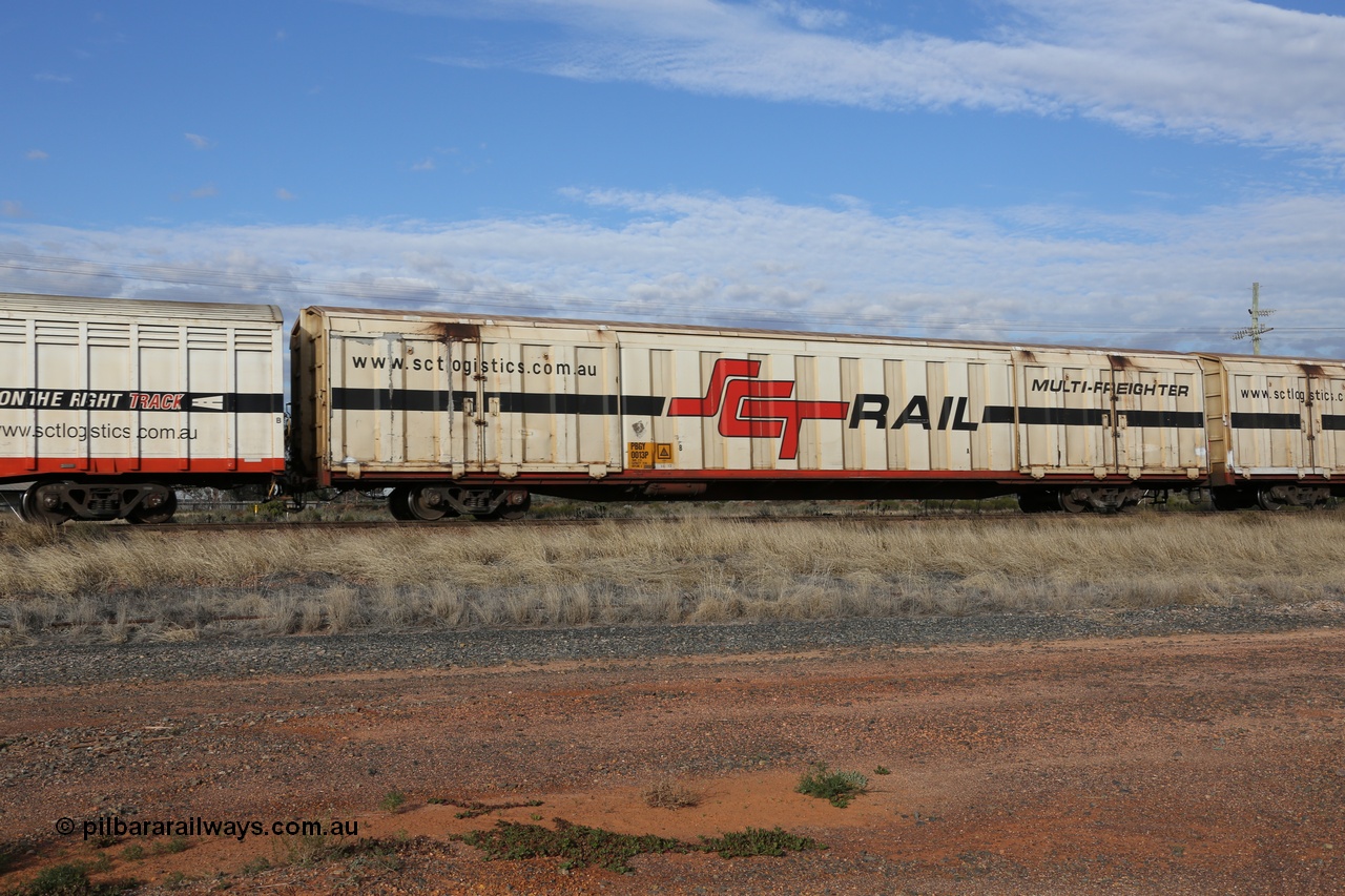 130710 1045
Parkeston, SCT train 3PG1, PBGY type covered van PBGY 0013 Multi-Freighter, one of eighty two waggons built by Queensland Rail Redbank Workshops in 2005.
Keywords: PBGY-type;PBGY0013;Qld-Rail-Redbank-WS;