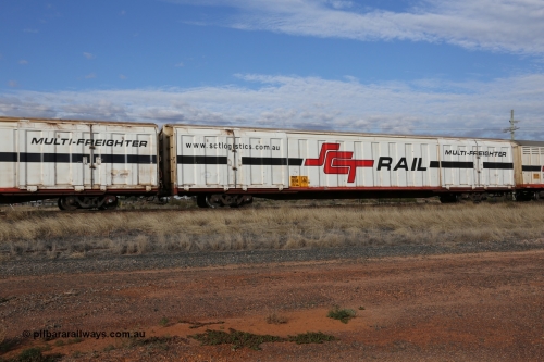 130710 1038
Parkeston, SCT train 3PG1, PBGY type covered van PBGY 0014 Multi-Freighter, one of eighty two waggons built by Queensland Rail Redbank Workshops in 2005.
Keywords: PBGY-type;PBGY0014;Qld-Rail-Redbank-WS;