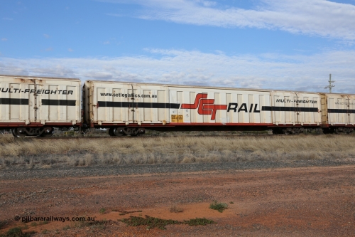 130710 1055
Parkeston, SCT train 3PG1, PBGY type covered van PBGY 0084 Multi-Freighter, one of eighty waggons from the second order built by Gemco WA for SCT.
Keywords: PBGY-type;PBGY0084;Gemco-WA;
