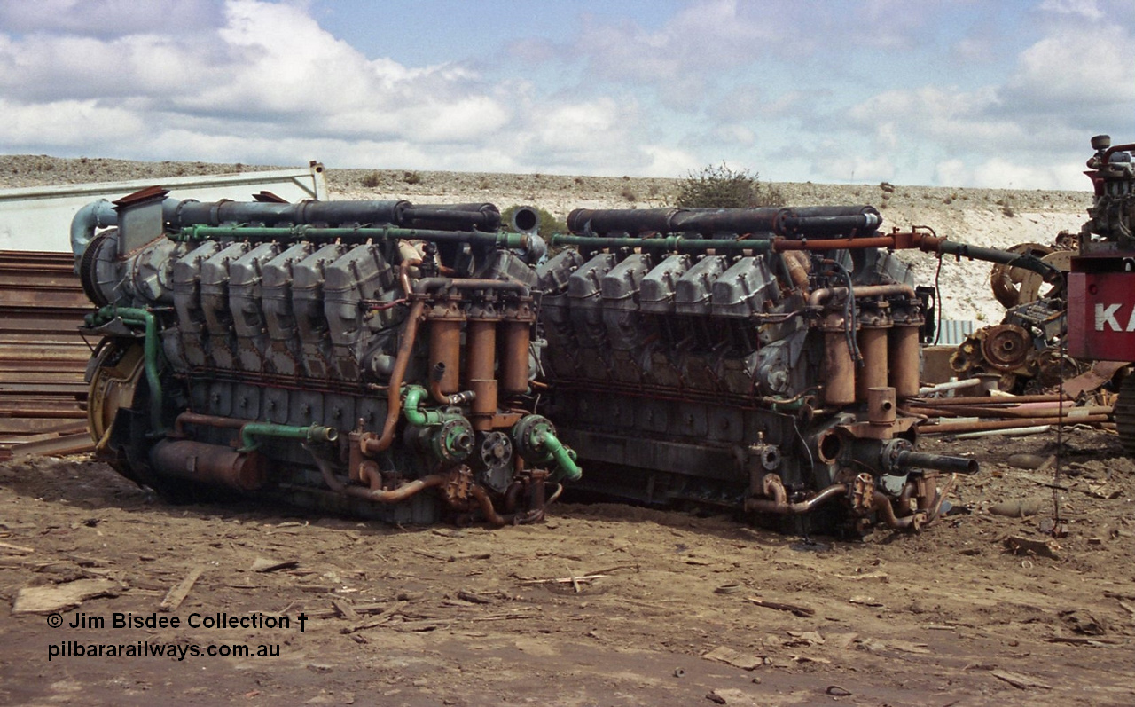 22709
Bassendean, Goninan workshops, ALCo 251 diesel engines, these are believed to have been exported to Mexico.
Jim Bisdee photo.
Keywords: ALCo;251;