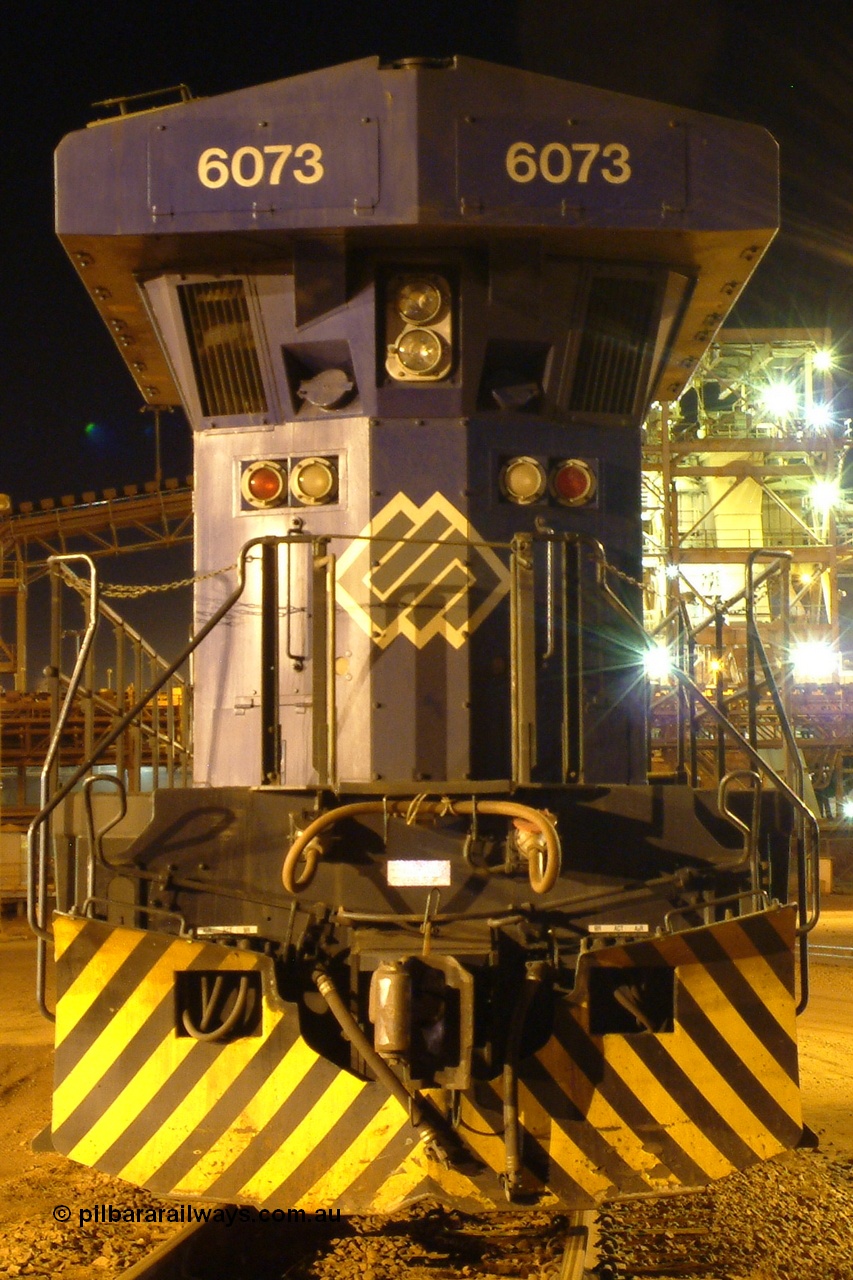 040817 011436r
Nelson Point, Wheel Lathe, BHP GE AC6000 unit 6073 'Fortescue' serial 51065 wait collection following a wheel turn. 17th August 2004.
Keywords: 6073;GE;AC6000;51065;