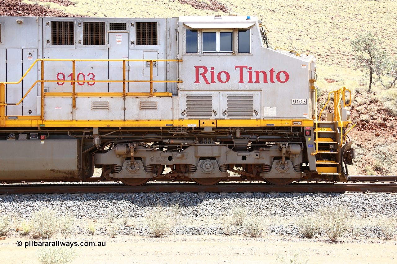 160306 1425
Green Pool, Rio Tinto General Electric built ES44ACi unit 9103 serial 61941, driver side cab view. 6th March 2016. [url=https://goo.gl/maps/2nXD6ES9yUU2]View location here[/url].
Keywords: 9103;GE;ES44ACi;61941;