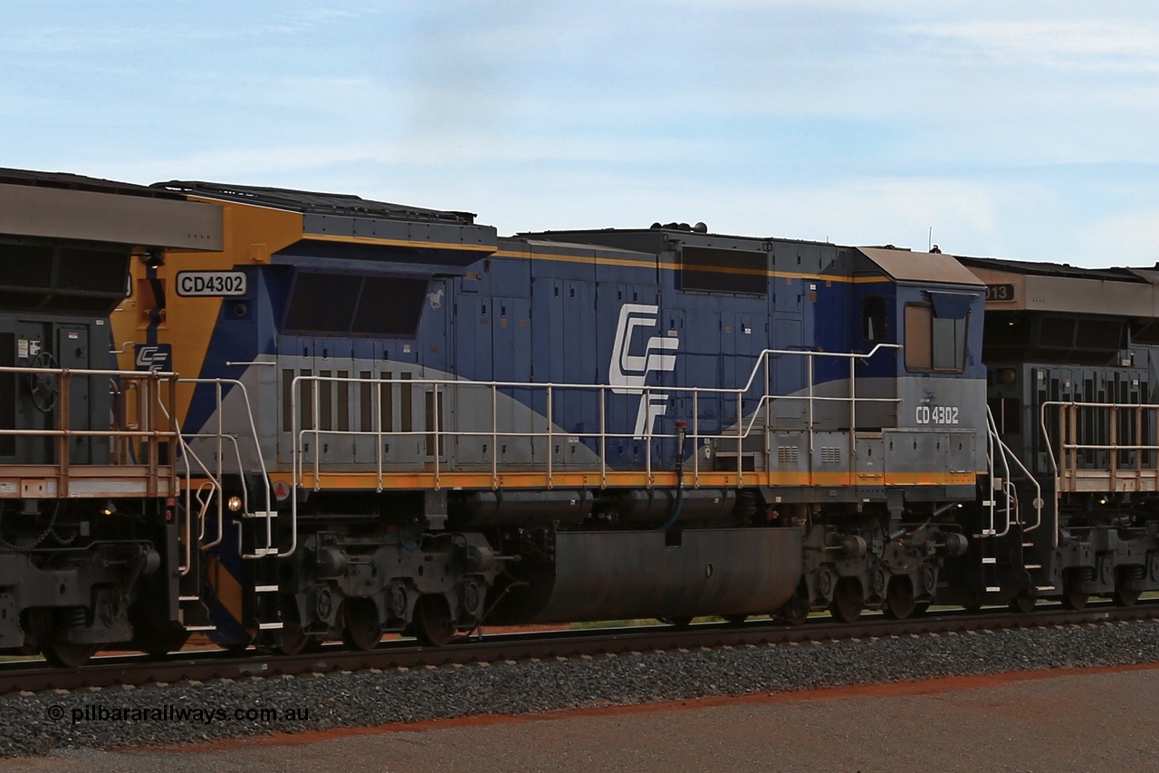 180117 1148r
Great Northern Highway, 18.2 km grade crossing sees CFCLA Goninan ALCo to GE rebuild CM40-8M unit CD 4302 originally Robe River Comeng NSW built ALCo M636 serial C6103-1 #9421, rebuilt by Goninan in 1993 with serial 8297-2/93-137 then to CFCLA in 2012 powering a loaded fuel train as part of the mainline testing of these units prior to ore train service. 17th January 2018.
Keywords: CD-class;CD4302;CFCLA;Goninan;GE;CM40-8M;8297-2/93-137;rebuild;Comeng-NSW;ALCo;M636;9421;C6103-1;