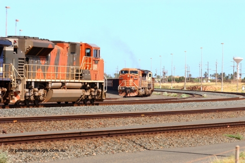 060225 2978r
Nelson Point yard sees BHP Billiton Electro-Motive built SD70ACe unit 4309 'Gidgi' serial 20038540-010 passing General Electric built AC6000 6076 'Mt Goldsworthy' serial 51068. 4309 is leading a loaded train towards the dumpers while 6076 is taking empty cars to the departure yard. 25th February 2006.
Keywords: 4309;Electro-Motive;EMD;SD70ACe/LC;20038540-010;