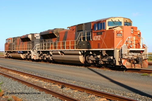 060416 3488r
Nelson Point, south yard, BHP Billiton Electro-Motive built SD70ACe/LC units 4312 'Mindy' serial 20038540-013 and 4310 'Weeli' serial 20038540-011 await their next turn of duty. 16th April 2006.
Keywords: 4312;Electro-Motive;EMD;SD70ACe/LC;20038540-013;