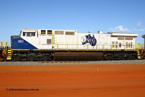 080120 1456r
Rowley Yard, FMG's class leader General Electric built Dash 9-44CW locomotive 001 serial 58178 sits in with eleven of its' sister units at the marshalling yard. These units are built with similar specs to the Hamersley Iron fleet. 20th January 2008.
Keywords: FMG-001;GE;Dash-9-44CW;58178;