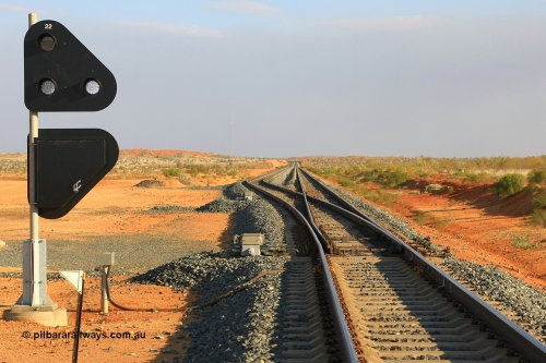 090915 2477r
Forrest Siding, north end looking south on the FMG line at the 125.75 km. This siding was originally 3 km long before having the north end becoming duplicated back to Durack and the south end extended 3 km. 15th of September 2009. Geodata [url=https://goo.gl/maps/jq3FK3VUjjuMLS5K6]location data[/url].
